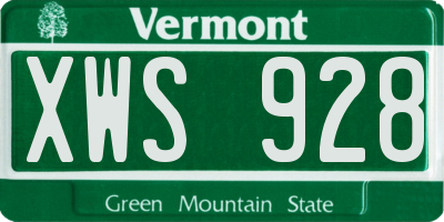 VT license plate XWS928