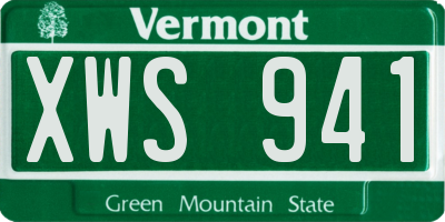 VT license plate XWS941