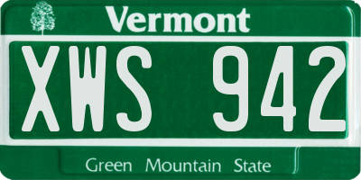 VT license plate XWS942