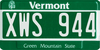 VT license plate XWS944