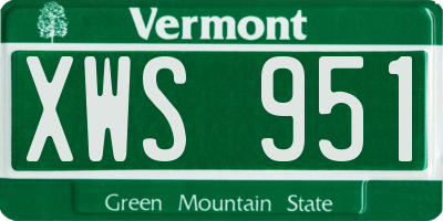 VT license plate XWS951