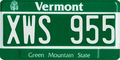VT license plate XWS955