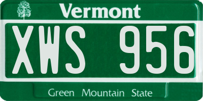 VT license plate XWS956
