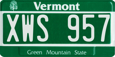 VT license plate XWS957