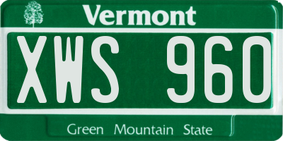 VT license plate XWS960
