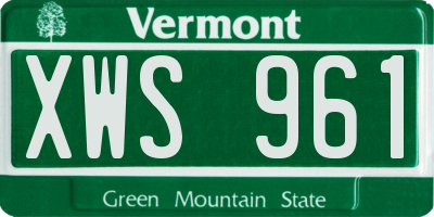 VT license plate XWS961