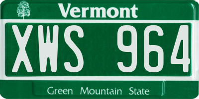 VT license plate XWS964