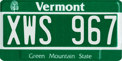 VT license plate XWS967
