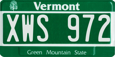 VT license plate XWS972
