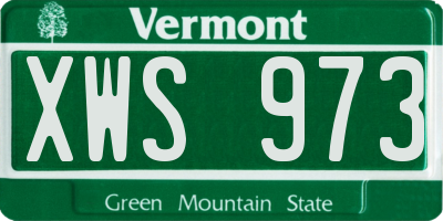 VT license plate XWS973
