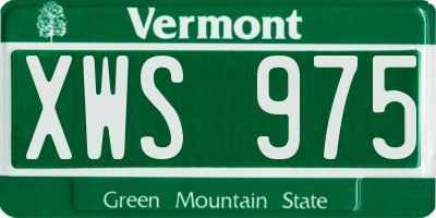 VT license plate XWS975