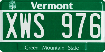 VT license plate XWS976