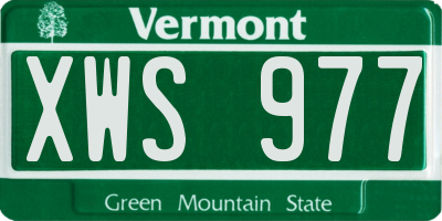 VT license plate XWS977