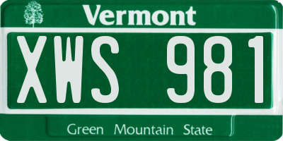 VT license plate XWS981