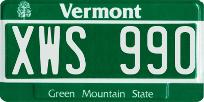 VT license plate XWS990