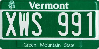 VT license plate XWS991