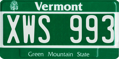 VT license plate XWS993