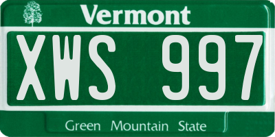 VT license plate XWS997