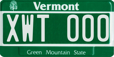 VT license plate XWT000