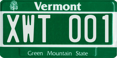VT license plate XWT001