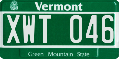 VT license plate XWT046