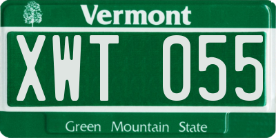 VT license plate XWT055