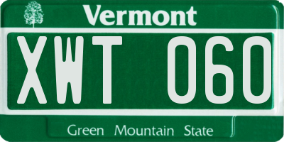 VT license plate XWT060