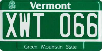VT license plate XWT066