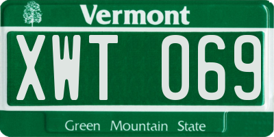VT license plate XWT069