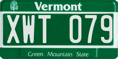 VT license plate XWT079