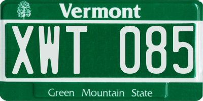 VT license plate XWT085