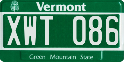 VT license plate XWT086