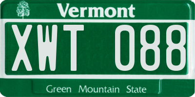 VT license plate XWT088