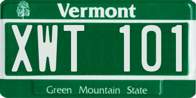 VT license plate XWT101