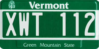 VT license plate XWT112