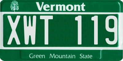 VT license plate XWT119