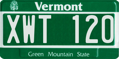 VT license plate XWT120