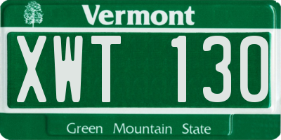 VT license plate XWT130