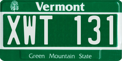 VT license plate XWT131