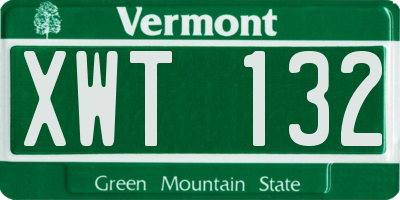 VT license plate XWT132