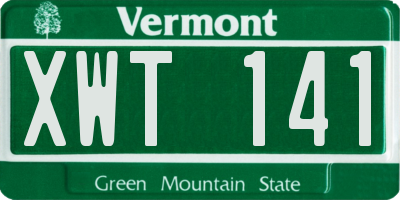 VT license plate XWT141
