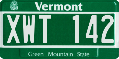 VT license plate XWT142