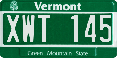 VT license plate XWT145