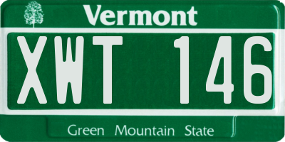 VT license plate XWT146
