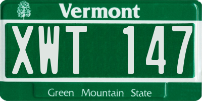 VT license plate XWT147