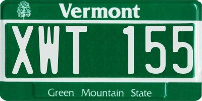 VT license plate XWT155