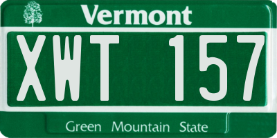 VT license plate XWT157