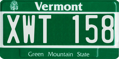 VT license plate XWT158