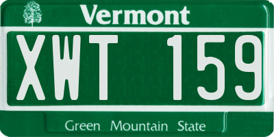 VT license plate XWT159