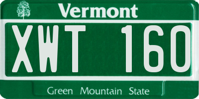 VT license plate XWT160